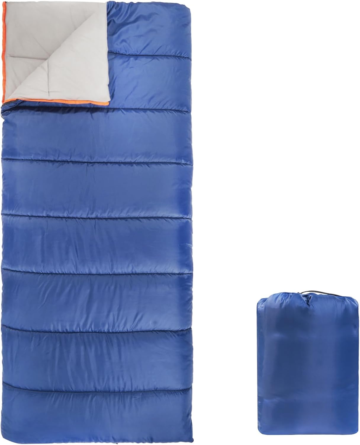 61sBVv7QttL._AC_SL1500_.jpg 30°F Cool Weather Sleeping Bag for Adults, Warm and Comfortable, Compact Lightweight, 75" x 33", Blue - Image 1