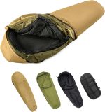 Army Military Modular Sleeping Bags System, Multi Layered with Bivy Cover for All Season, Woodland/Multicam