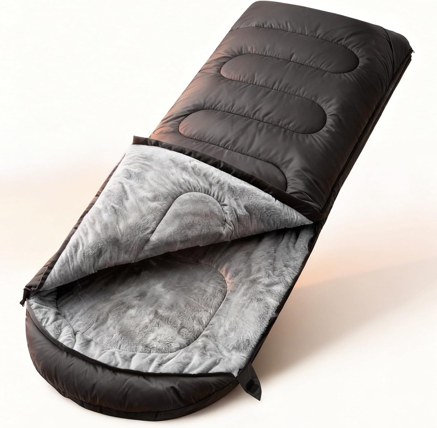 71cWhZ-lPfL._AC_SL1500_.jpg Sleeping Bag for Adults, Cold Weather & Warm Plush Fleece-Lined Interior - Portable Waterproof Windproof with Compression Sack for Camping Hiking Traveling Indoor & Outdoor - Image 1