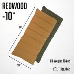 -10°F Flannel-Lined Sleeping Bag with Cotton Canvas Shell, Heavy-Duty Zippers, Oversized Rectangle Design, Cold Weather Camping & Hunting Gear - Image 2