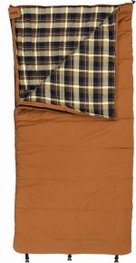 -10°F Flannel-Lined Sleeping Bag with Cotton Canvas Shell, Heavy-Duty Zippers, Oversized Rectangle Design, Cold Weather Camping & Hunting Gear