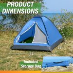 2 Person Camping Tent with Rain Fly and Carrying Bag - Lightweight Outdoor Pop Up Tents for Camping Essentials, Music Festivals, Backpacking, Hiking, or Beach Shelter by - Image 2